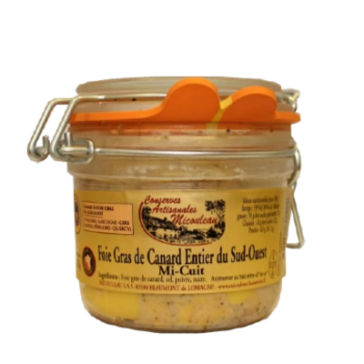 Foie gras canard entier mi cuit Sud Ouest