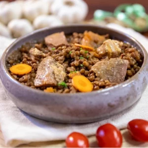 Sauté de porc aux lentilles