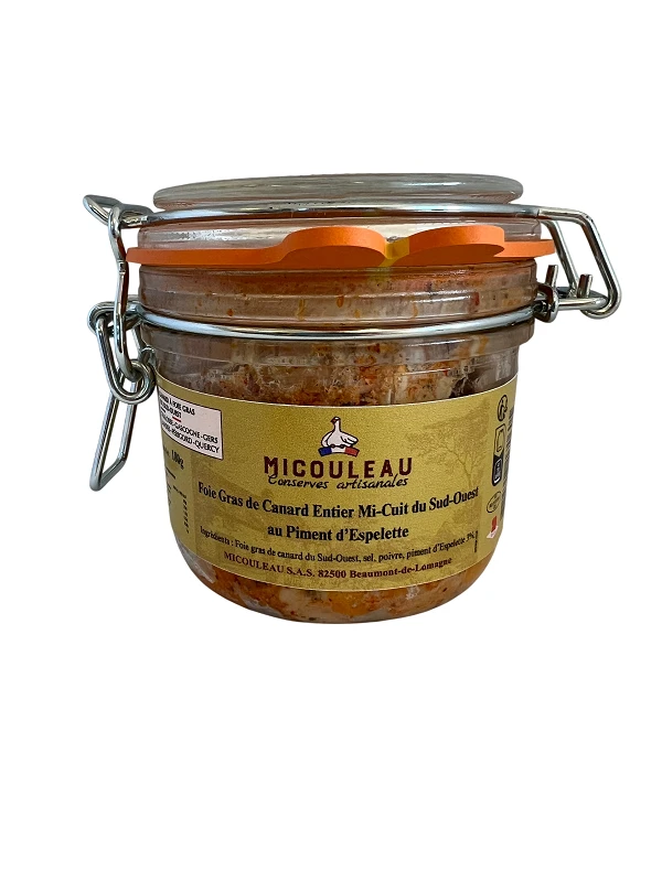 Foie gras de canard entier mi-cuit au piment d'Espelette